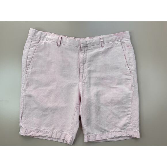 Baird McNutt Murano Linen Shorts Mens Size 38 Light Pink Beach College Preppy - Picture 1 of 12